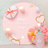 Aperturee - Circle Love Gift Pink Valentines Day Backdrop